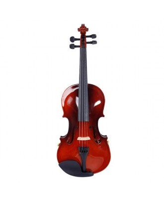 Glarry 3/4 Acoustic Violin Case Bow Rosin Strings Tuner Shoulder Rest Natural