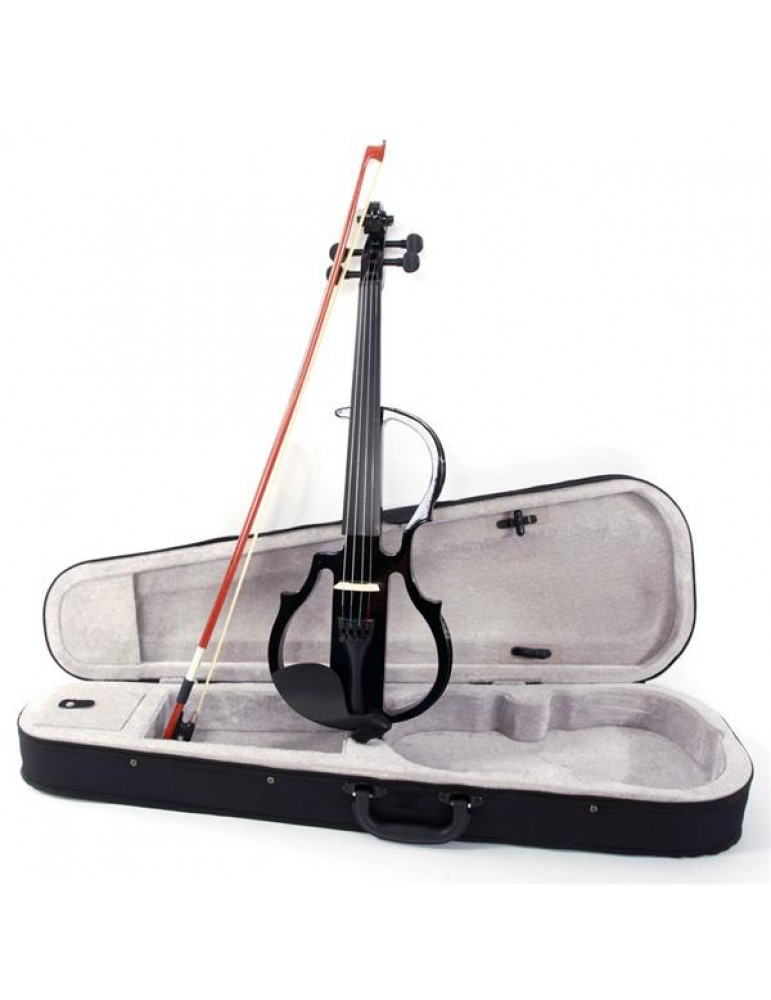 Bysesion 4/4 Electric Silent Violin Case Bow Rosin Headphone Connecting Line V-0 