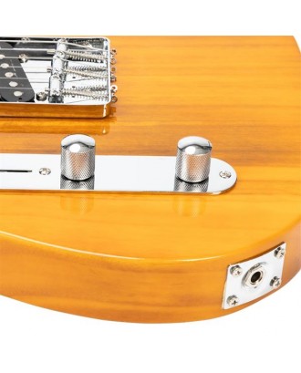 Glarry GTL Left Hands Electric Guitars Maple Fingerboard SS Pickup for Beginners Transparent Yellow