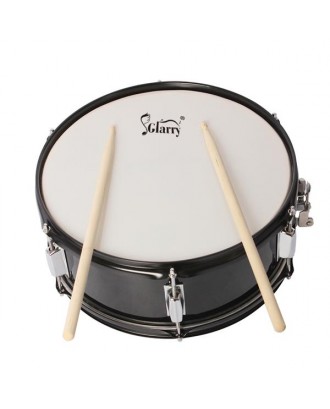 Glarry 14 x 5.5 inches Professional Marching Snare Drum & Drum Stick & Drum Key & Strap Black