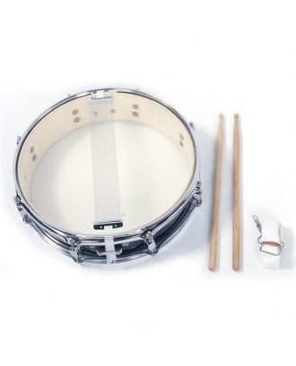 Glarry 13x3.5 Inch Professional Snare Drum Drumsticks Drum Key Strap Set Black