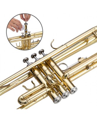 Glarry Brass Trumpet Bb with 7C Mouthpiece for Standard Student or Beginner Golden
