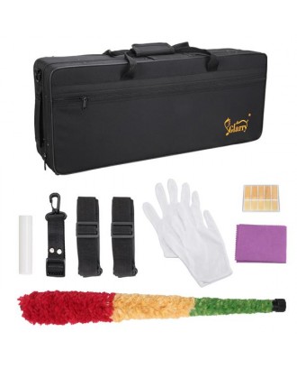 Glarry Alto Saxophone E-Flat Alto SAX Eb with 11reeds, case,carekit, Black Color for Students and Beginners