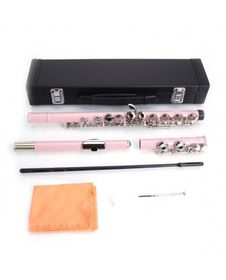 Cupronickel C 16 Closed Holes Concert Band Flute Pink